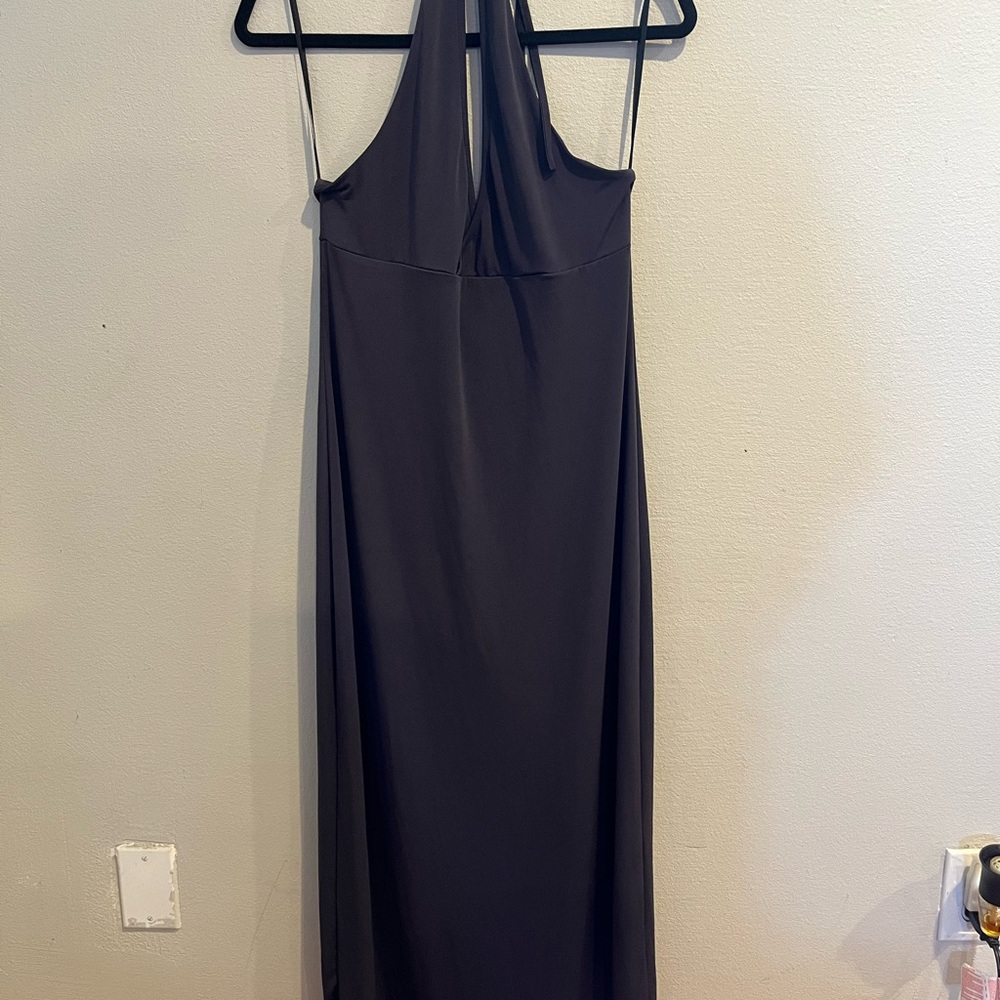 White Fox We All Want More Halter Neck Maxi Dress Charcoal Blue - Picture 8 of 9